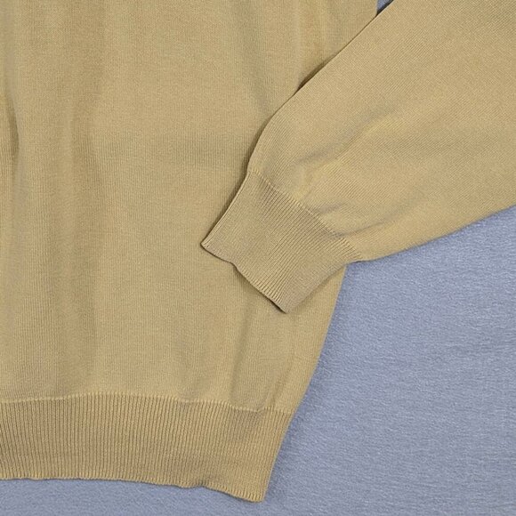 Jos A Bank Signature Collection 100% Silk Pullover Mens Large Gold Collared - Picture 3 of 10